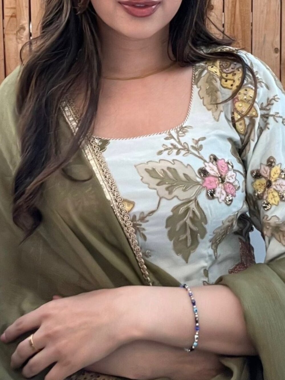 sharara  olive green/blue
